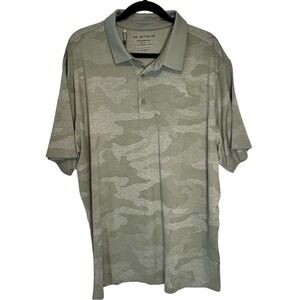 Under Armour Mens Playoff Polo‎ Shirt 2XL Camo Olive Green Loose Fit Performance